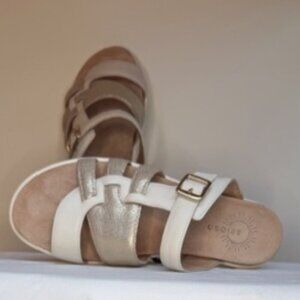 Brioso Elegant Gold and Cream Women's Sandals 10